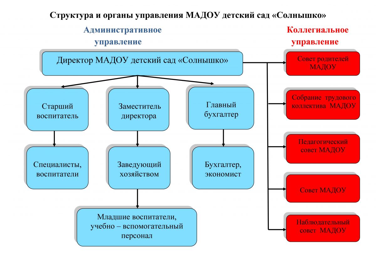 Структура и органы управления образовательной организацией - МАДОУ детский  сад 